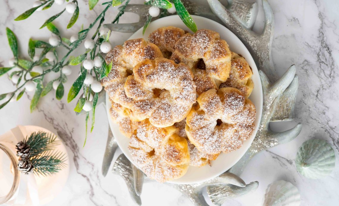 Apfelringe mit Blätterteig