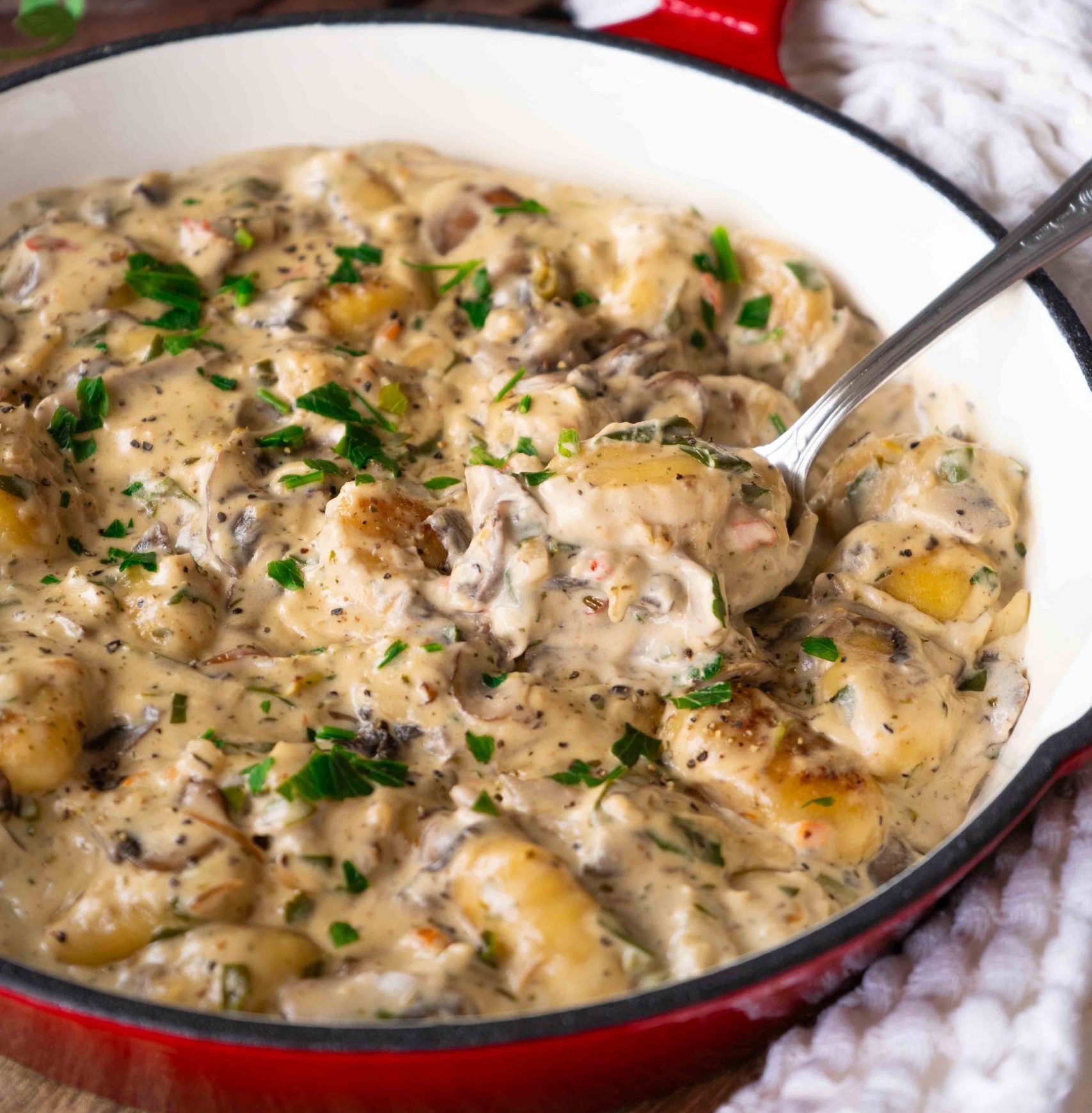 Gnocchi in cremiger Champignonsauce